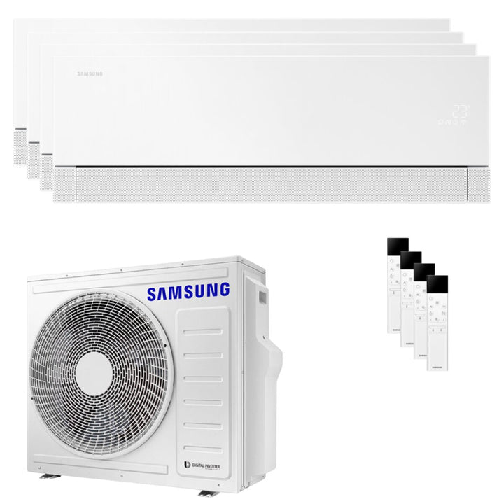Samsung WindFree Première Plus 9000+9000+9000+12000 BTU – Multisplit-Klimagerät (4 Innengeräte), 8/9,3 kW, R32, A++/A+, WLAN, Weiß (Essential White)
