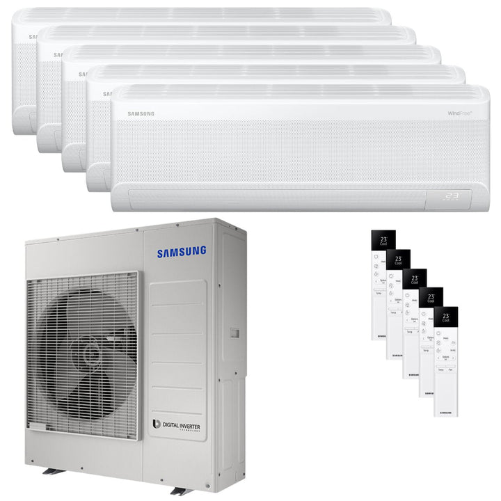 Samsung Windfree Avant S2 7000+12000+12000+12000+12000 BTU – Multisplit-Klimagerät (5 Innengeräte), 10/12 kW, R32, A++/A+, WLAN