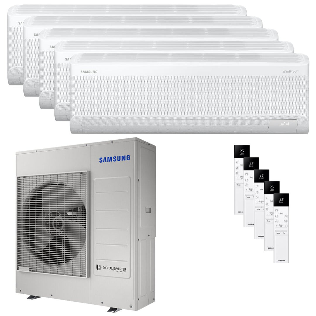 Samsung Windfree Avant S2 7000+9000+12000+12000+12000 BTU – Multisplit-Klimagerät (5 Innengeräte), 10/12 kW, R32, A++/A+, WLAN