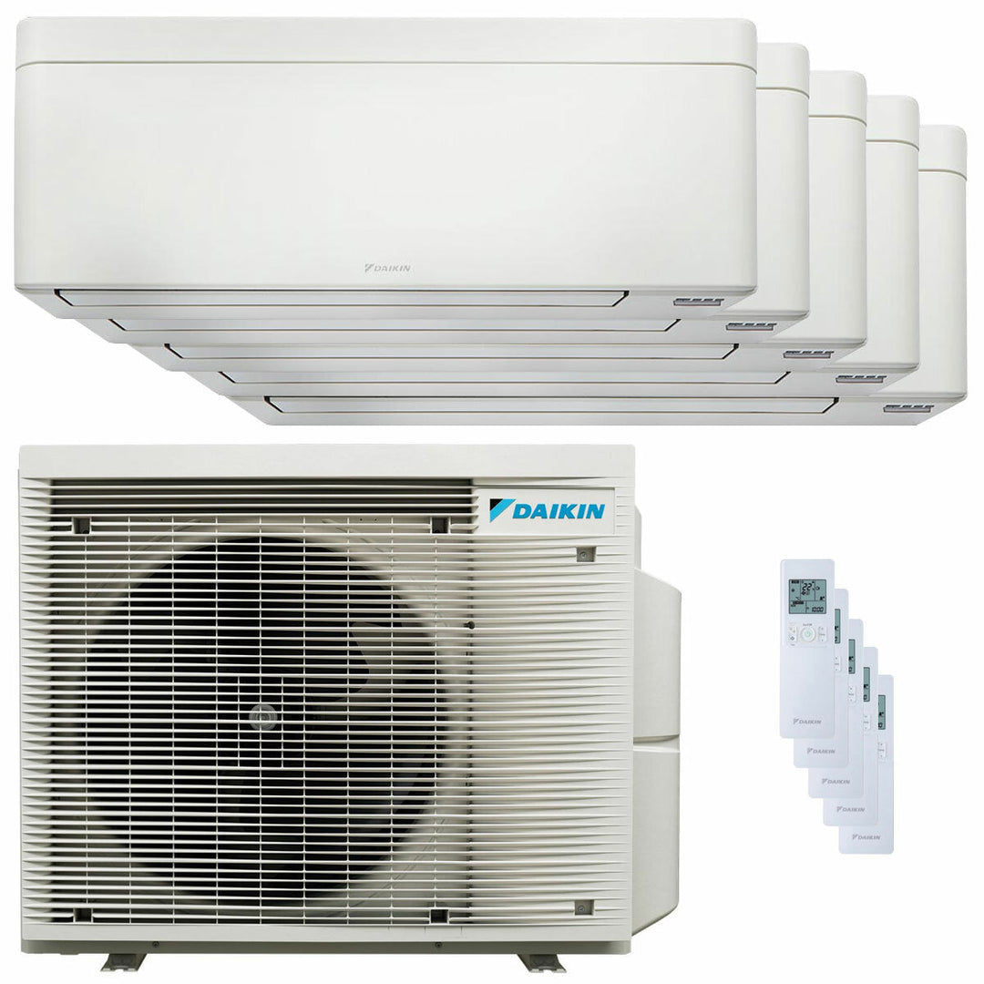 Daikin Stylish Weiß 9000+9000+9000+9000+12000 BTU – Multisplit-Klimagerät (5 Innengeräte), 9/10 kW, R32, A++/A+, WLAN