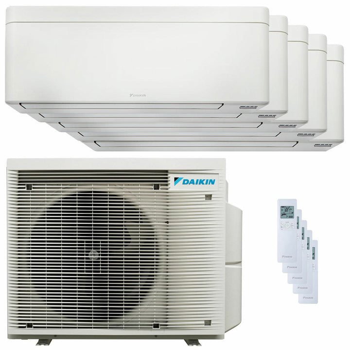Daikin Stylish Weiß 9000+9000+9000+9000+12000 BTU – Multisplit-Klimagerät (5 Innengeräte), 9/10 kW, R32, A++/A+, WLAN