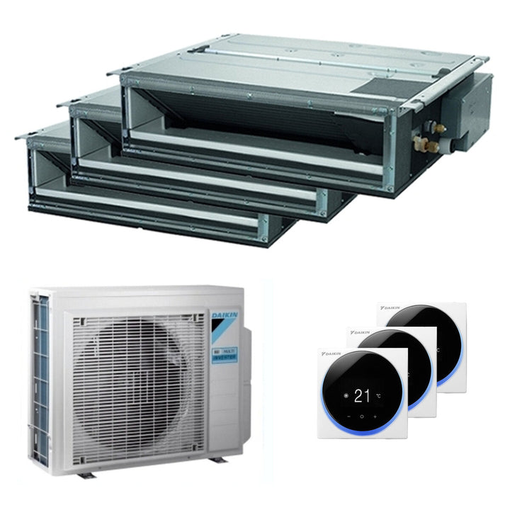 Daikin Kanalgerät Mini Sky FDXM-F9 9000+9000+12000 BTU – Multisplit-Klimagerät (3x), 6,8/8,6 kW, R32, A++/A+