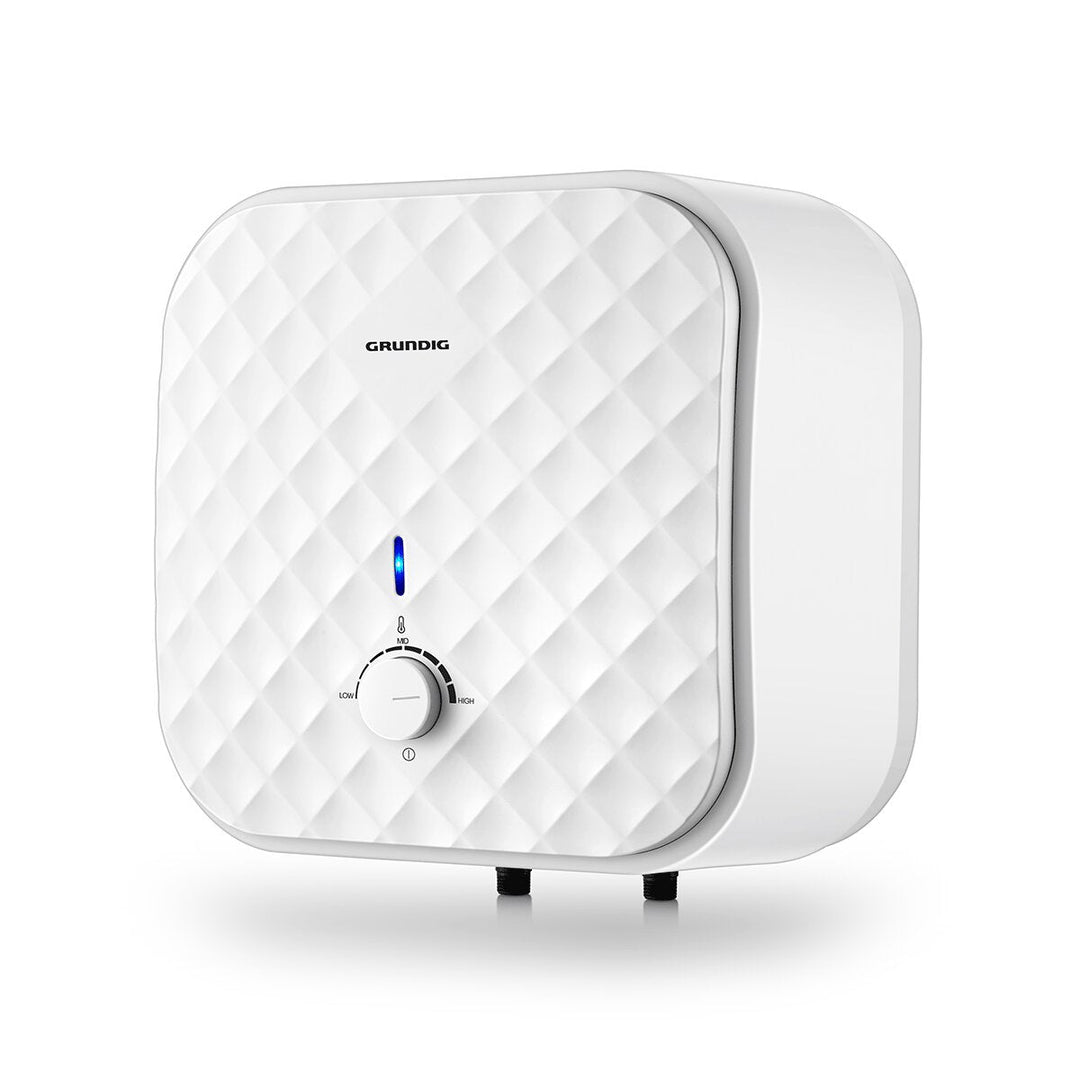 GRUNDIG Teeny Line GWH Übertisch-Montage – Elektrischer Warmwasserspeicher, 15 Liter, Energieeffizienzklasse B