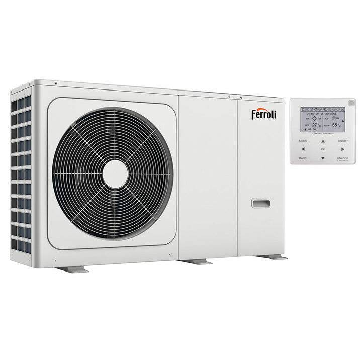 Ferroli Omnia M 3.2 HI9 12T kW – Luft-Wasser-Wärmepumpe (Monoblock), 12 kW, R32, A++, Drehstrom, mit Elektro-Zusatzheizung