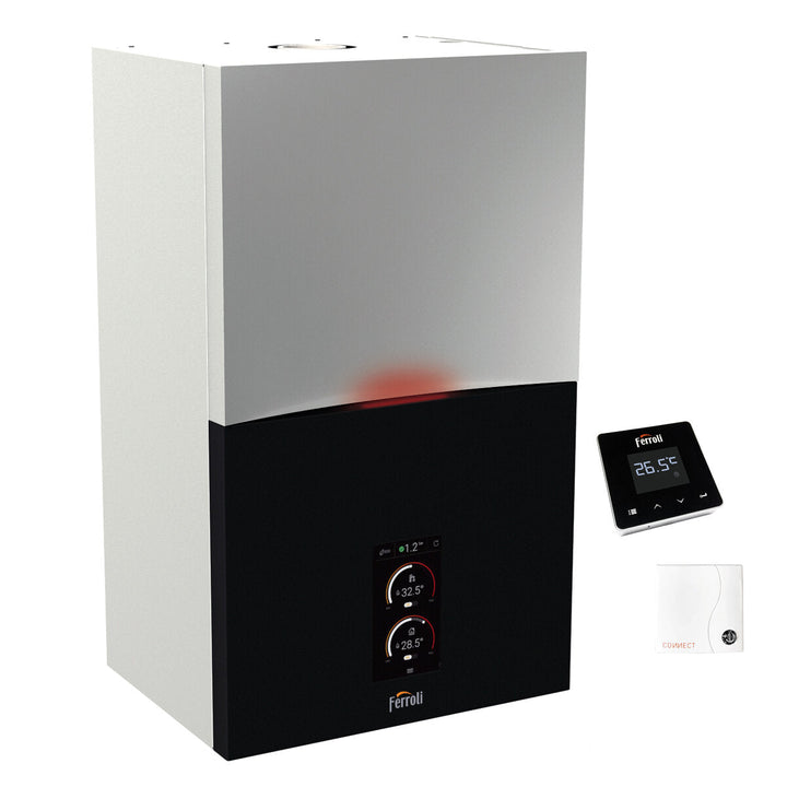 Ferroli Bluehelix Maxima 28 C + Comando Remoto Connect 24 kW – Gas-Brennwertkessel, 24 kW, Erdgas/Flüssiggas