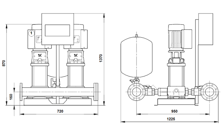 GRUNDFOS Druckerhöhungsanlage HYDRO MULTI-E 2 CRIE 15-3 Art. 96152314