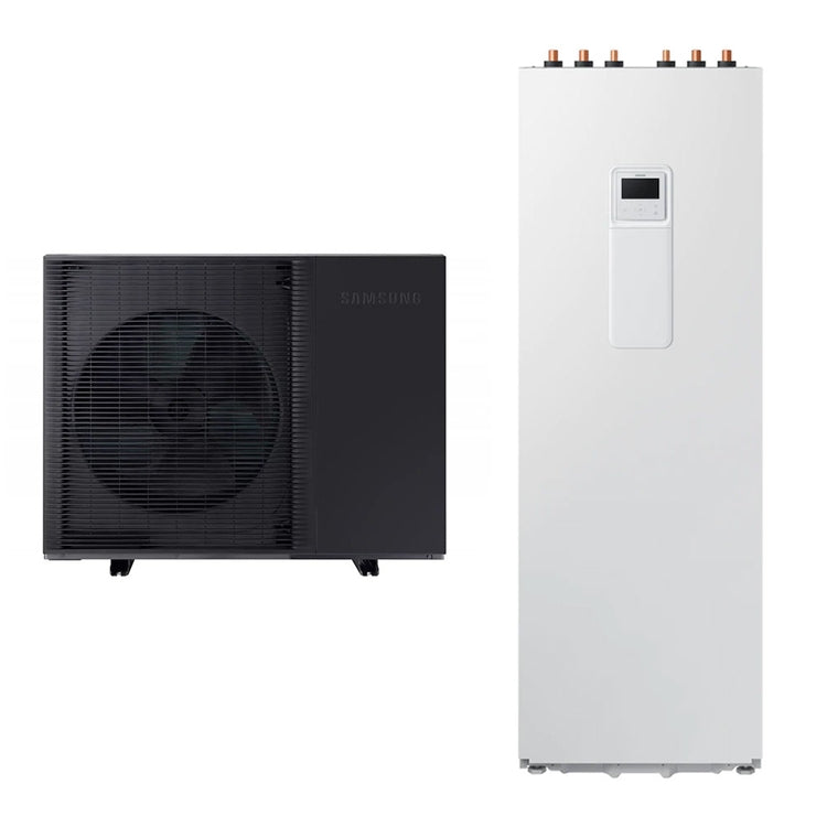 Samsung Komplettsystem aus einphasiger Inverter-Wärmepumpe 14 kW und ClimateHub 260 Liter System für Heizung, Kühlung und Warmwasserbereitung, Steuerung inklusive EHS MONO HT QUIET AE140BXYDEG/EU+AE260RNWMEG/EU
