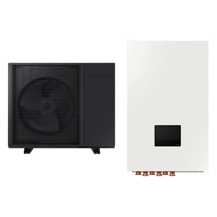 Samsung Komplettsystem aus dreiphasiger Wärmepumpe 12 kW und Hydronikmodul Hydro Unit S2 2 Zonen für Heizung, Kühlung und Trinkwarmwasserbereitung EHS MONO R290 AE120CXYDGK/EU+AE160DNZMPK/EU
