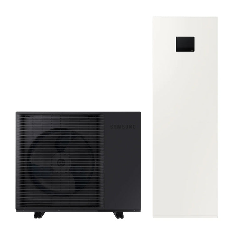 Samsung Komplettsystem aus einphasiger Wärmepumpe 12 kW und ClimateHub 200 Liter S2 2 Zonen System für Heizung, Kühlung und Warmwasser, Steuerung und WLAN inklusive EHS MONO R290 AE120CXYDEK/EU+AE200DNXMPK/EU