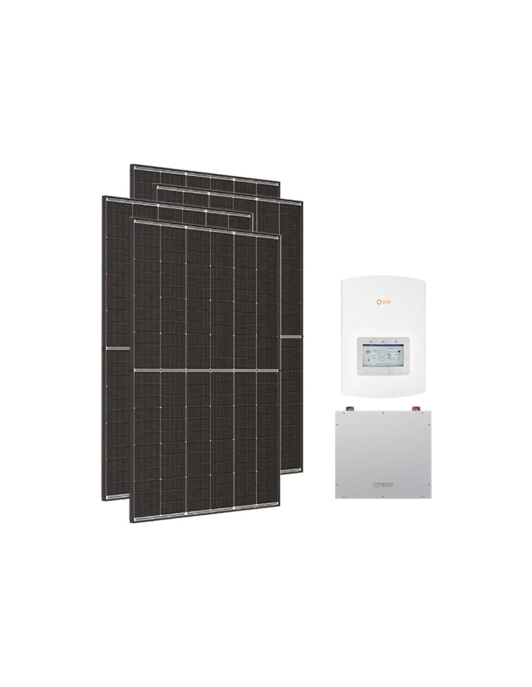 Einphasige Photovoltaik-Kit 3640W Wechselrichter Solis 3kW lithium 5.12kWh Dyness