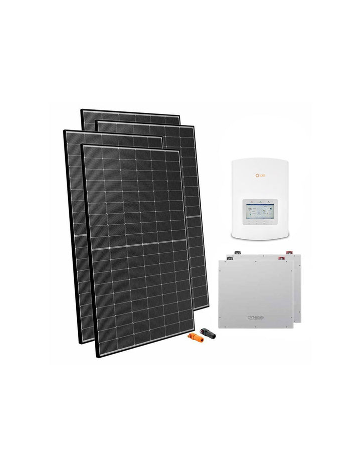 Einphasige Photovoltaik-Kit 4050W Wechselrichter Solis 3.6kW Akku 10.24kWh Dyness