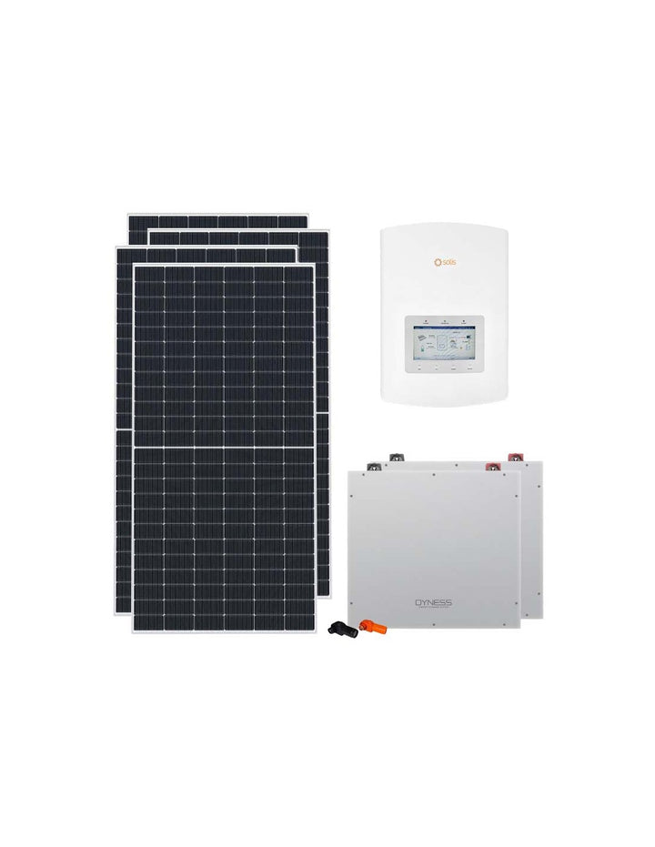 Einphasige Photovoltaik-Kit 4095W Wechselrichter Solis 3.6kW Akku 10.24kWh Dyness