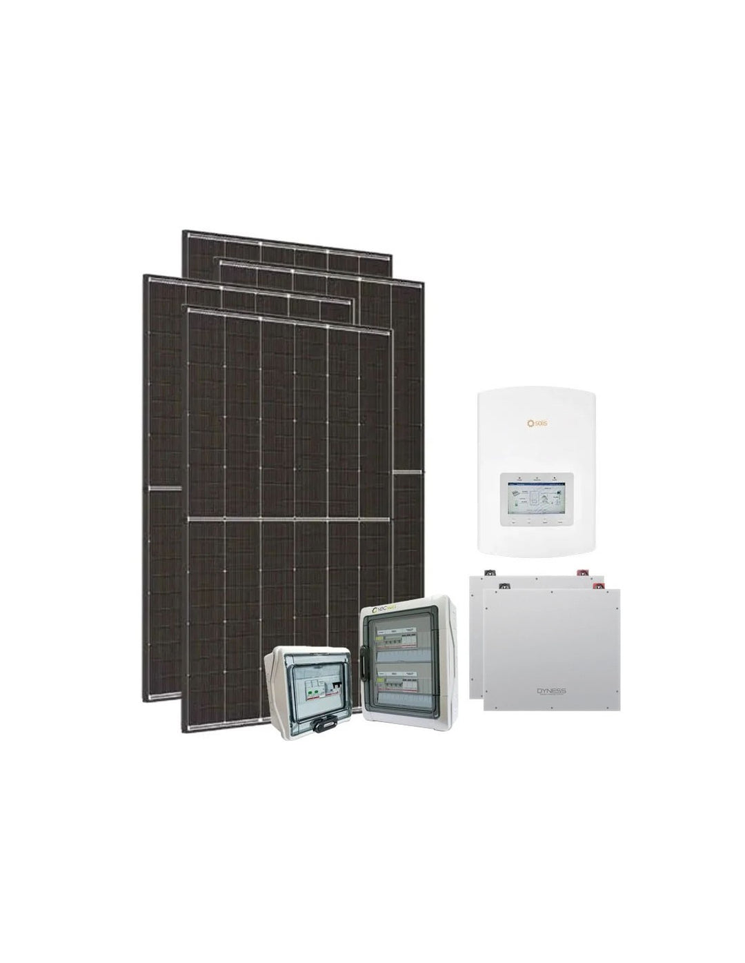 Einphasige Photovoltaik-Kit 6300W PLUS Inverter Solis 6kW Akku Dyness 10.24kWh
