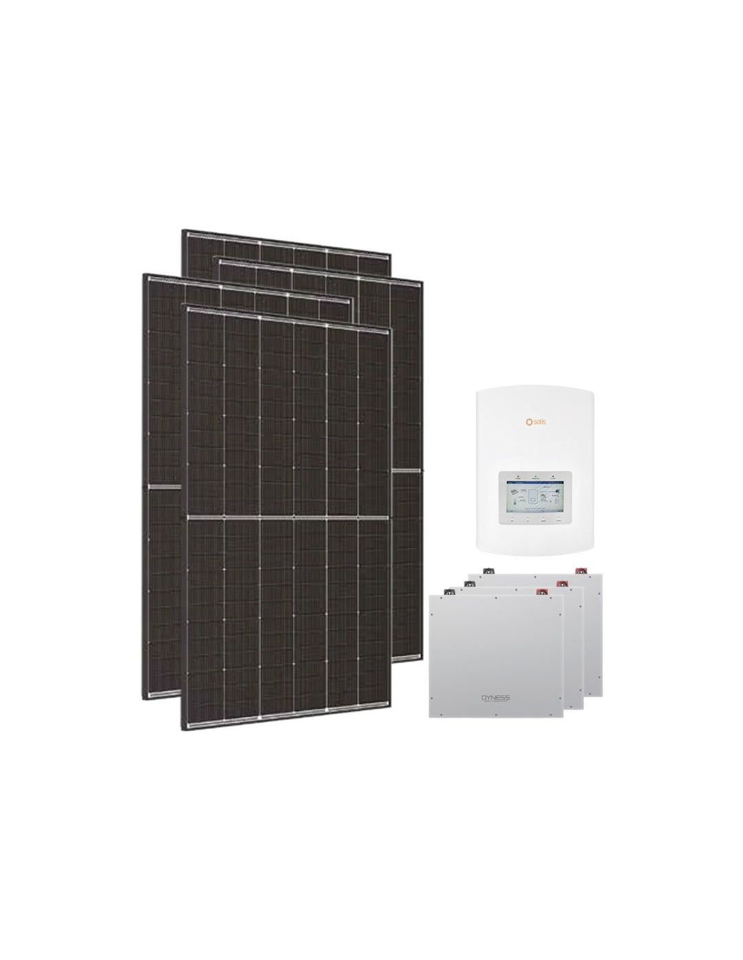 Einphasige Photovoltaik-Kit 6300W Wechselrichter Solis 6kW Akku Dyness 15.36kWh