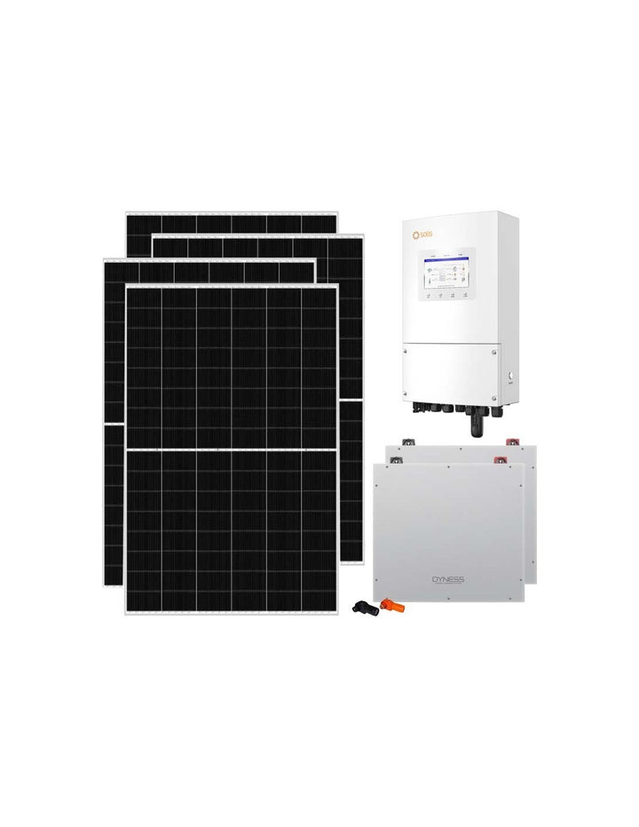 Einphasige Photovoltaik-Kit 6370W Wechselrichter Solis 6kW Akku 10.24kWh Dyness
