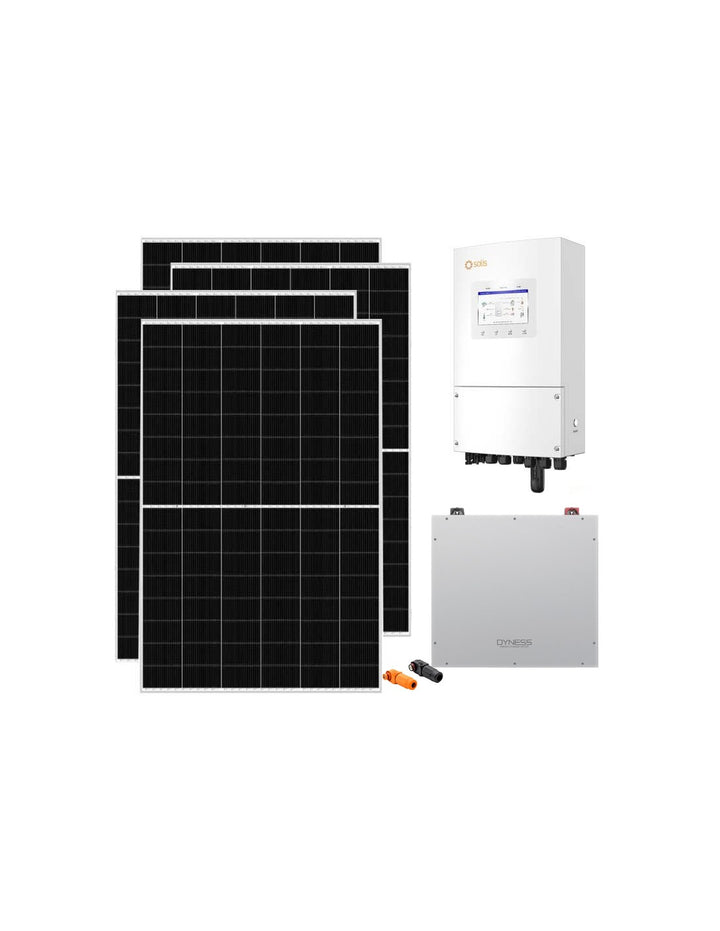 Einphasige Photovoltaik-Kit 6370W Wechselrichter Solis 6kW Akku 5.12kWh Dyness