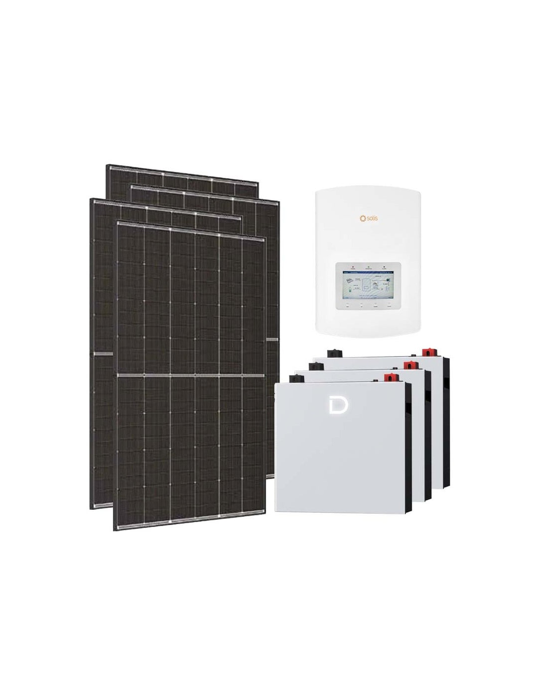 Einphasige Photovoltaik-Kit 6370W Wechselrichter Solis 6kW lithium 15.36kWh Dyness...