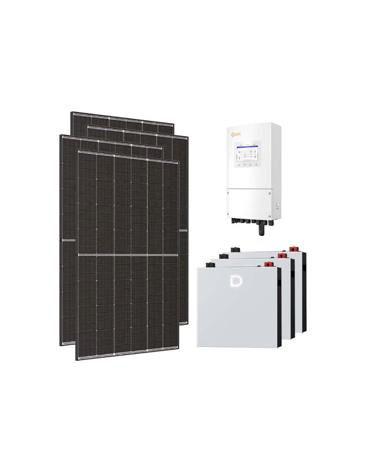Einphasige Photovoltaik-Kit 8190W Wechselrichter Solis LV 8kW lithium 15.36kWh Dyness...