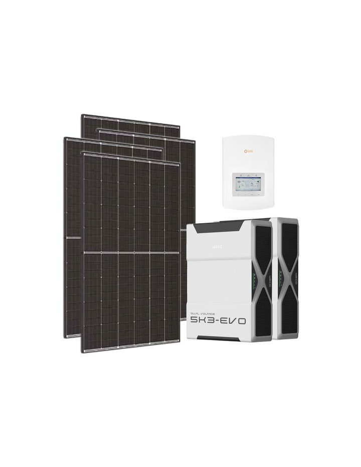 Einphasiges Photovoltaik-Kit 3600W Wechselrichter Solis 3kW Lithium 10.4kWh Weco EVO 5k3