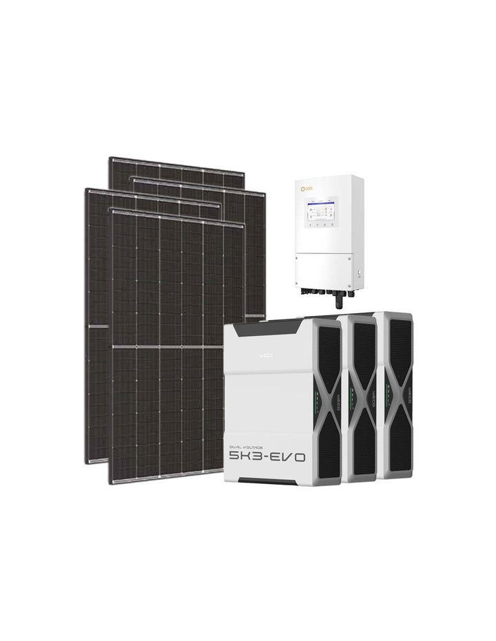 Einphasiges Photovoltaik-Kit 5400W Wechselrichter Solis LV 5kW Lithium 15.6kWh Weco EVO...
