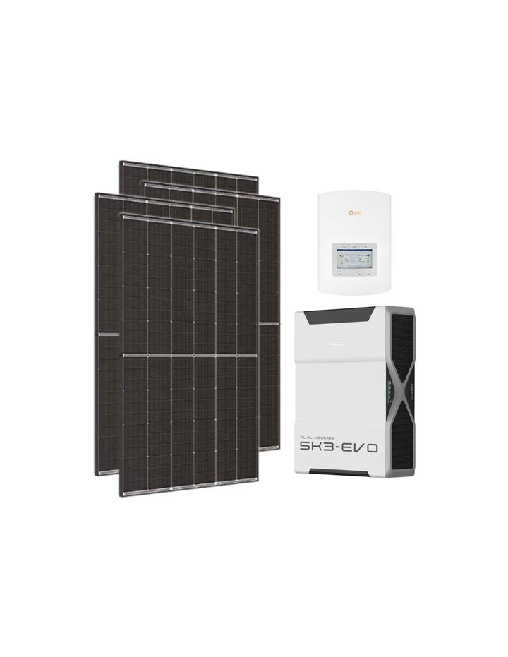 Einphasiges Photovoltaik-Kit 6300W Wechselrichter Solis 6kW Lithium 5.2kWh Weco EVO 5k3