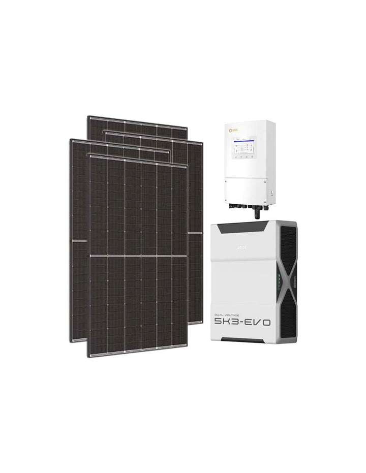 Einphasiges Photovoltaik-Kit 6300W Wechselrichter Solis LV 6kW Lithium 5.2kWh Weco EVO 5k3