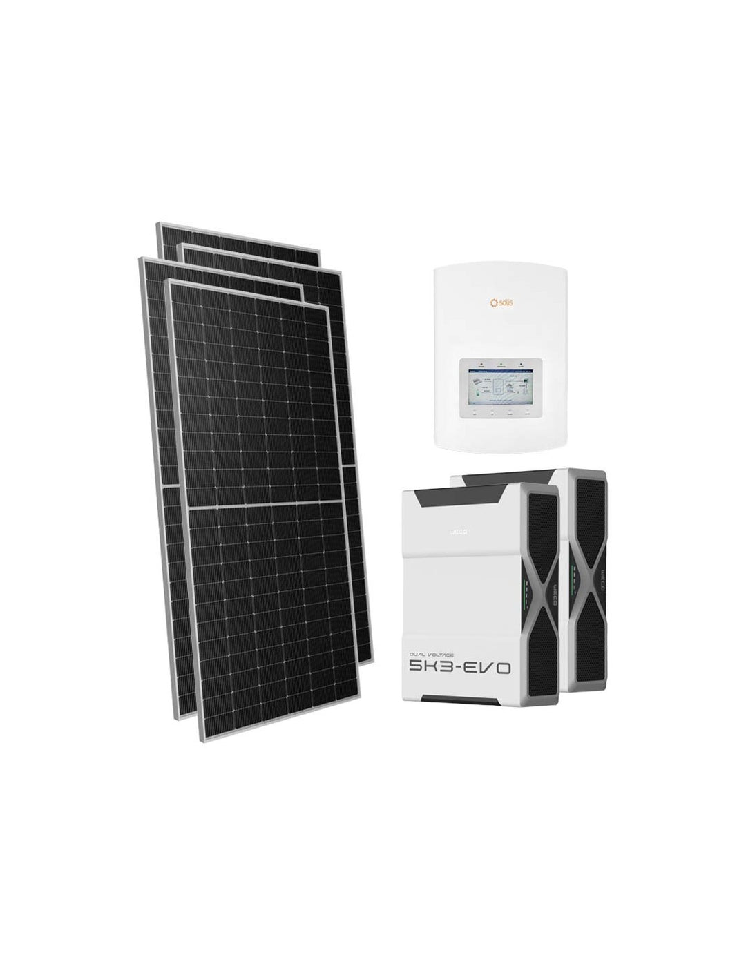 Einphasiges Photovoltaik-Kit 6545W Wechselrichter Solis 6kW Lithium 10.4kWh Weco EVO 5k3