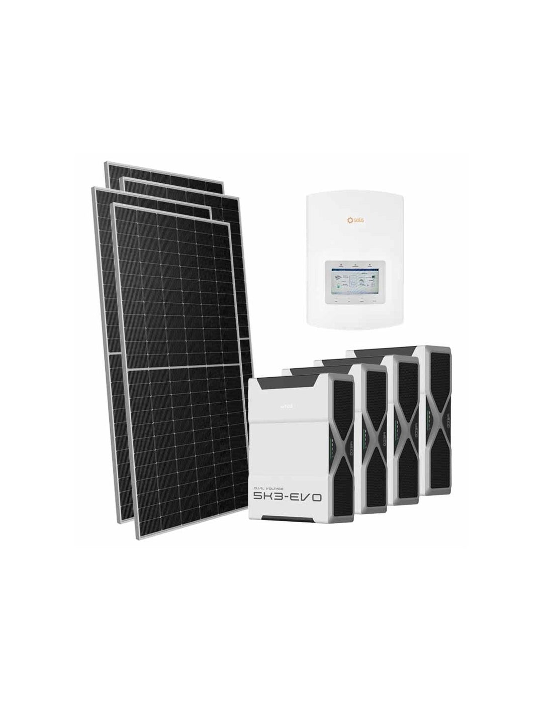 Einphasiges Photovoltaik-Kit 6545W Wechselrichter Solis 6kW Lithium 20.8kWh Weco EVO 5k3