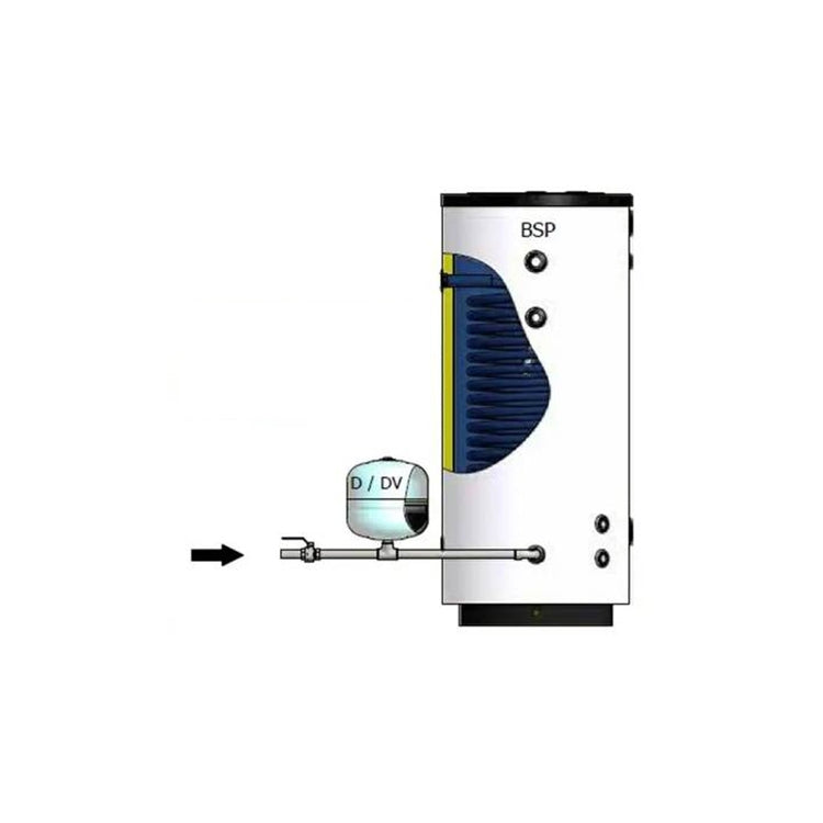 Elbi Emaillierter Speicher mit 146 Litern, mit festem Wärmetauscher zur Produktion von warmem Trinkwasser für Wärmepumpe BSP-P 150 A3TSL43 PGP55