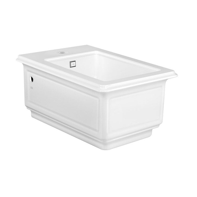 Gessi Hängendes Keramik-Bidet, mit Überlauf, Einloch, Weiß, glänzende Oberfläche 46755#518