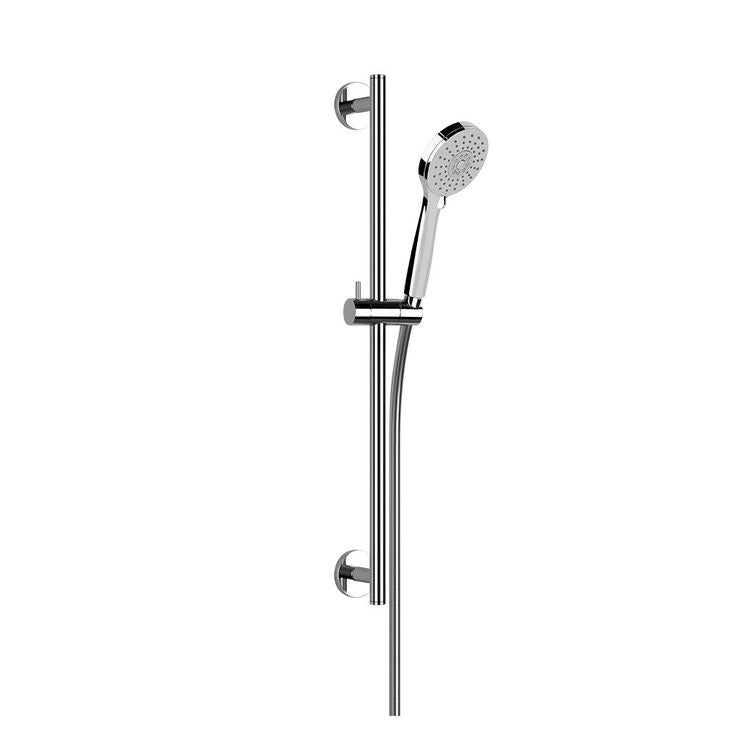 Gessi Duschstange mit verstellbarem Duschkopf, kalkabweisender Duschkopf mit drei Strahlarten und 150 cm Schlauch, Chrom-Finish EMPORIO SHOWER 47308#031