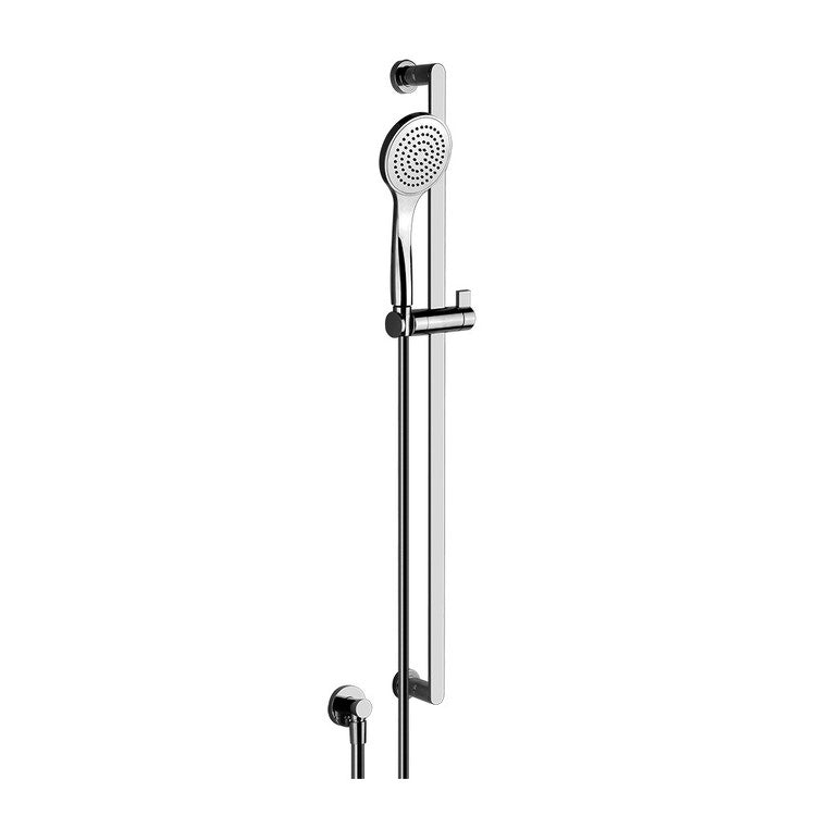 Gessi Duschstange mit Wasseranschluss, kalkabweisender Handbrause und 150 cm Schlauch, Chromfinish EMPORIO SHOWER 47264#031