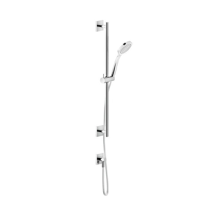 Gessi Duschstange mit Wasseranschluss, kalkabweisender Handbrause und 150 cm Schlauch, Chromfinish EMPORIO SHOWER 47316#031