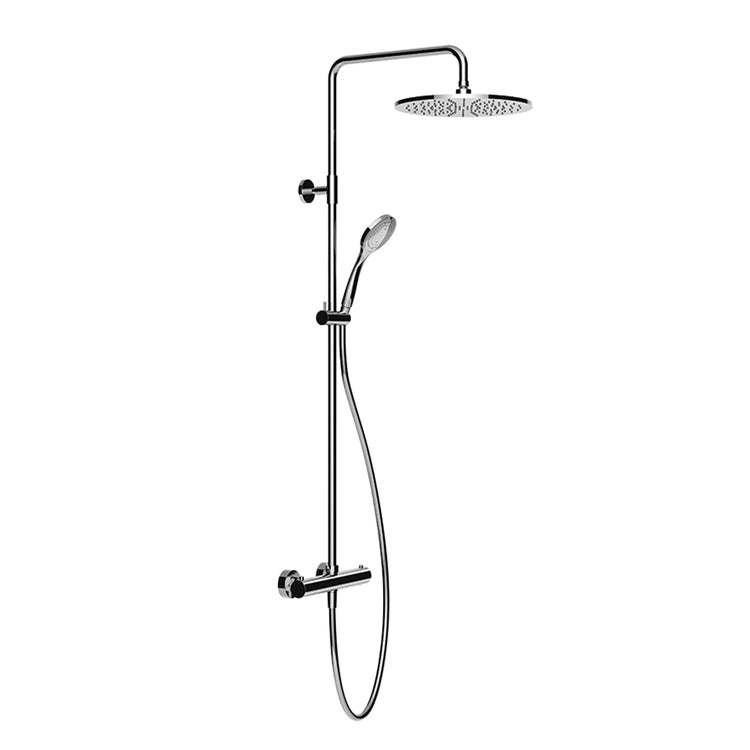 Gessi Duschset mit Thermostat-Wandmischer, Duschkopf Ø 30 cm, automatischer Bad/Dusche-Umschalter, 150 cm Schlauch, Aufsteckset und kalkfreie Handbrause, Chromfinish EMPORIO SHOWER 35183#031
