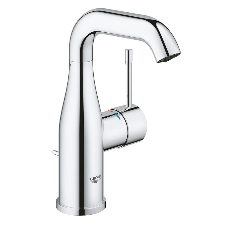 Grohe Einhebelmischer H. 19 cm, für Waschbecken, mit Ablauf, Chromoberfläche ESSENCE 24173001
