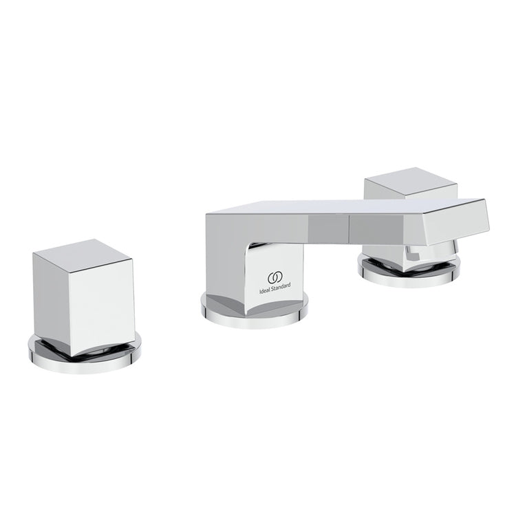 Ideal Standard Drei-Loch-Waschtischarmatur, mit Bedienstange und Ablaufgarnitur 1-1/4", Chrom-Finish EXTRA BD508AA