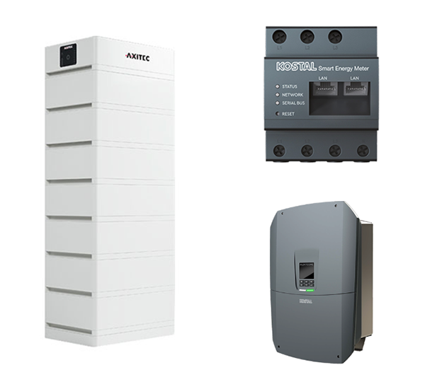 AXITEC + KOSTAL HV-System, 8,5-12,5 kW, 23,6 kWh nutzbar, 3-phasig, AXIstorage Li SV1 23.6 + Plenticore M G3