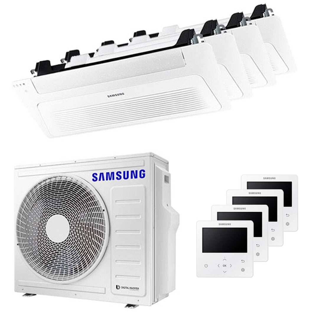 Samsung Kassettengerät WindFree 1 Weg 9000+9000+9000+12000 BTU – Multisplit-Klimagerät (4x), 8/9,3 kW, R32, A++/A+