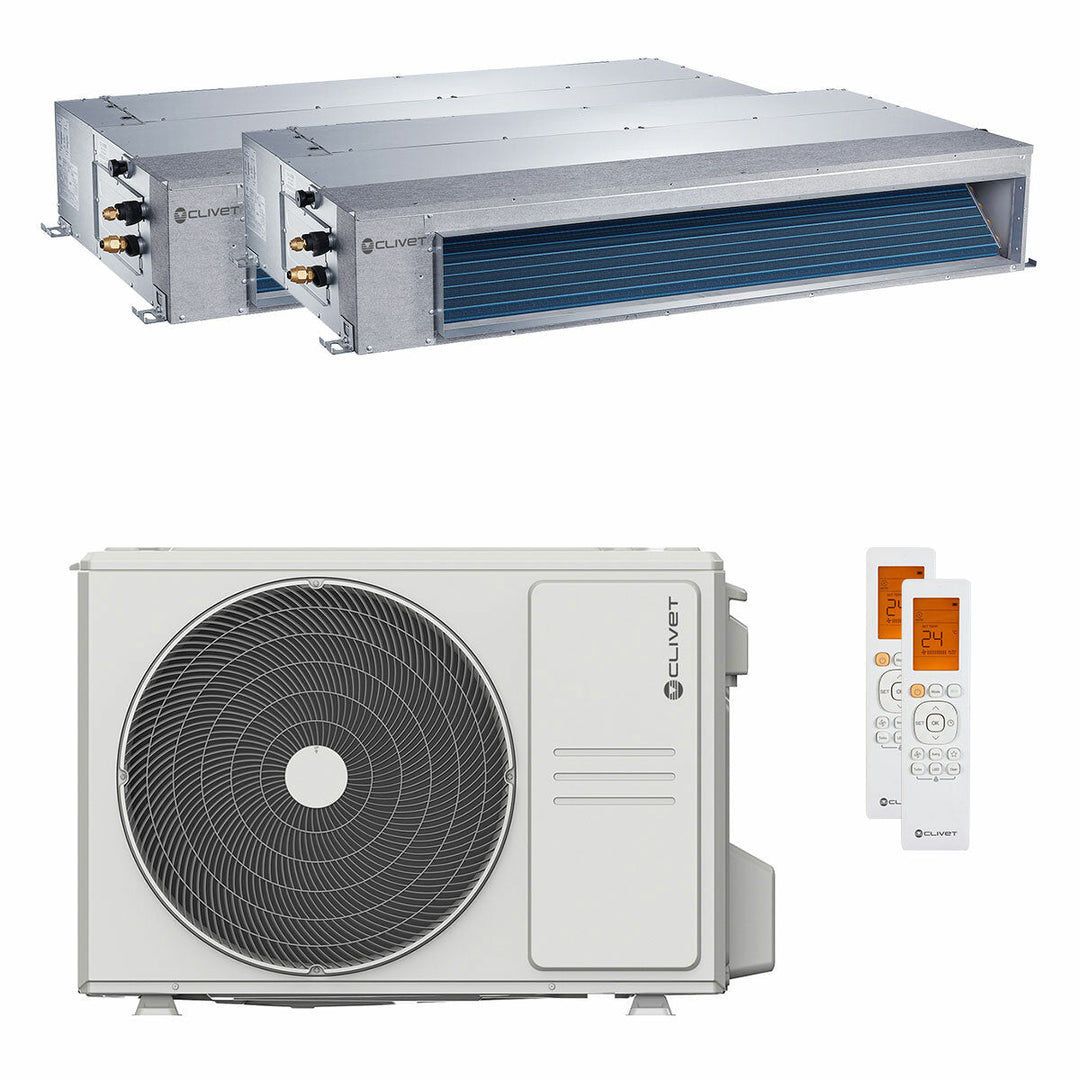 Clivet Kanalgerät DUCT 2 9000+9000 BTU – Multisplit-Klimagerät (2x), 5,28/5,57 kW, R32, A++/A+