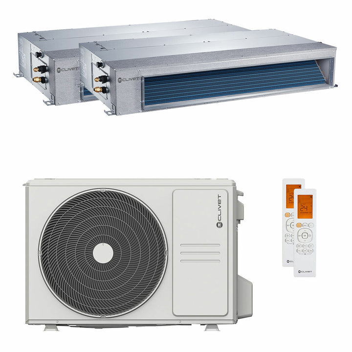 Clivet Kanalgerät DUCT 2 9000+9000 BTU – Multisplit-Klimagerät (2x), 4,1/4,4 kW, R32, A++/A+
