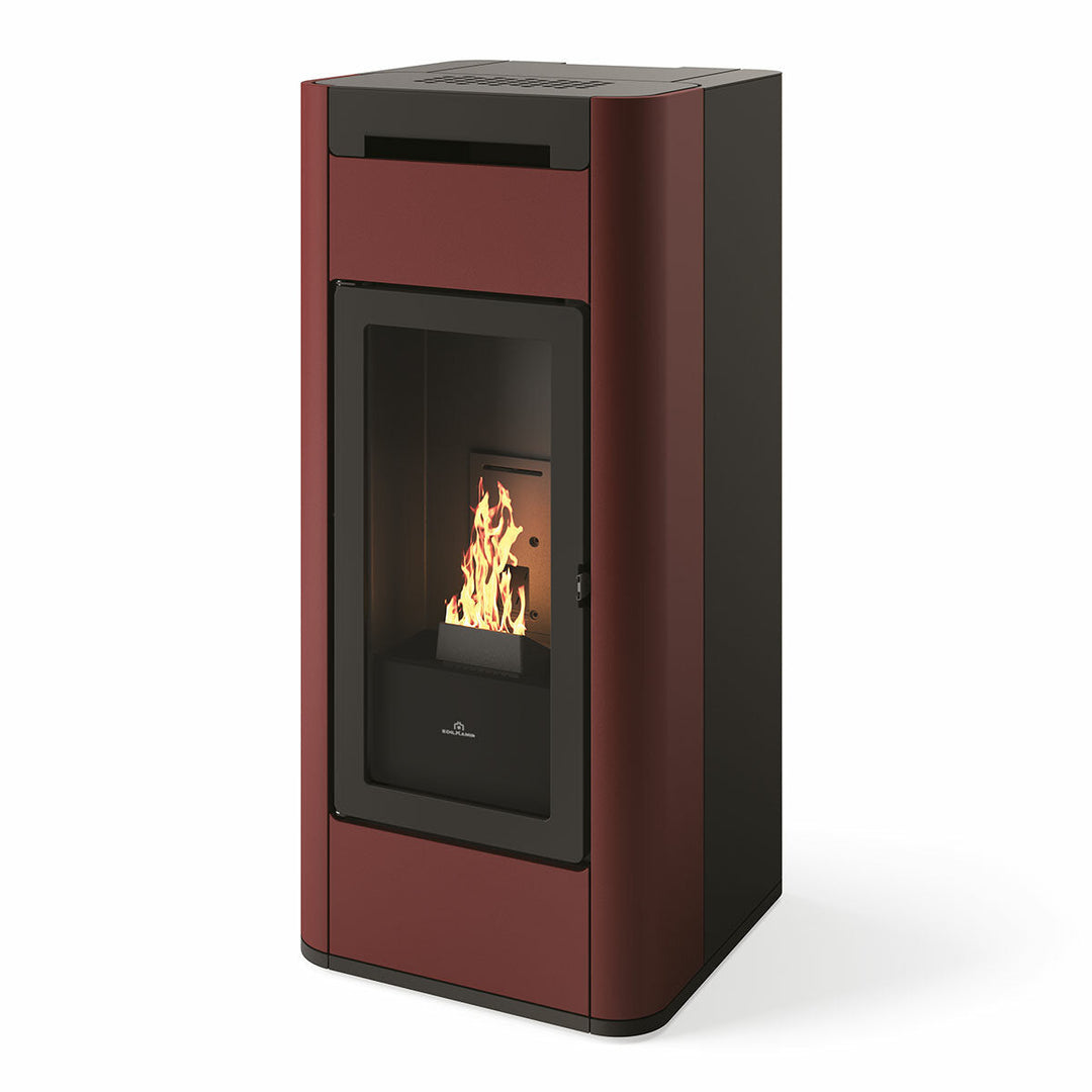 Edilkamin Tera H 25 Evo – Pelletofen (wasserführend), 25 kW, WLAN, Bordeaux