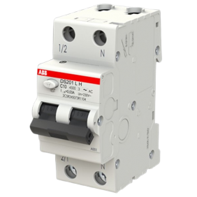 ABB DS201LHC10AC30 FI-LS-Schalter 10 A Kurve C 30 mA AC