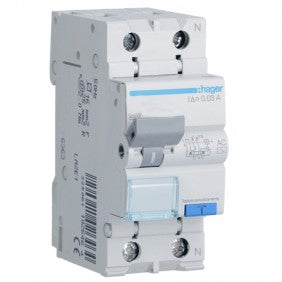 Hager ADC825H FI/LS-Schalter 1P+N 25 A 4,5 kA 30 mA Kurve C Typ AC