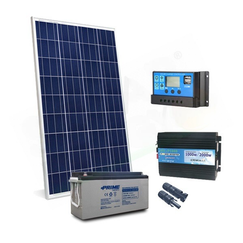 SOLAR-KIT PLUS 200W 12V – 200W-MODUL / 20A-PWM-REGLER / 1000W-WECHSELRICHTER / B