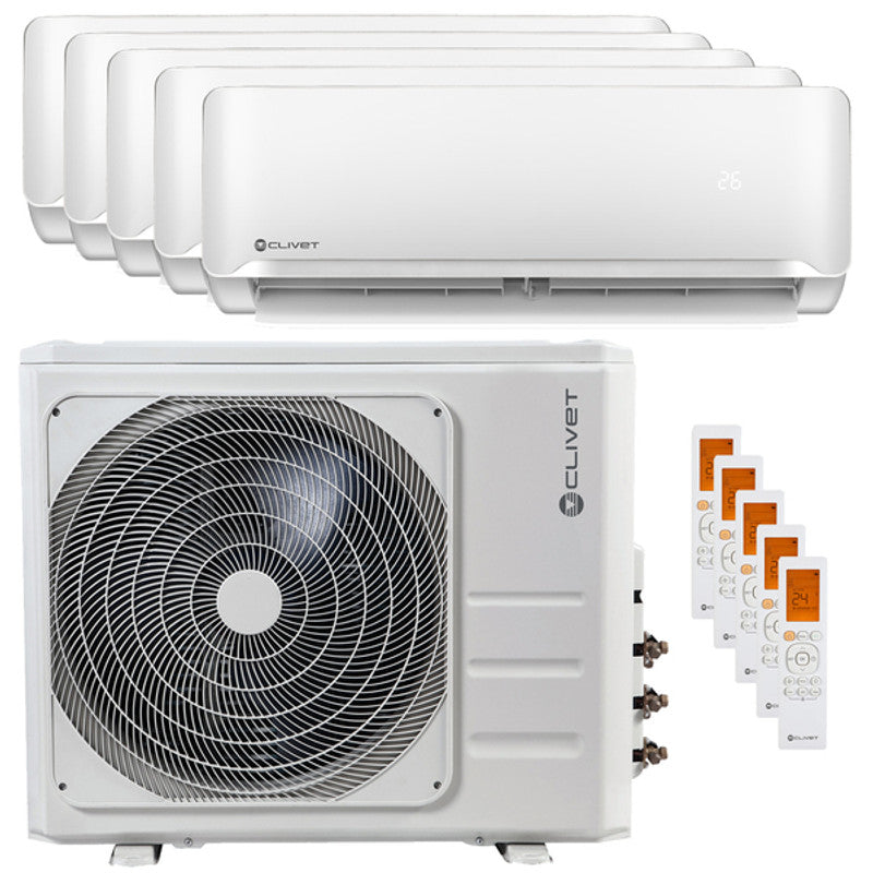 Clivet Essential 2 Penta-Split-Klimaanlage 9000+9000+12000+12000+12000 BTU in