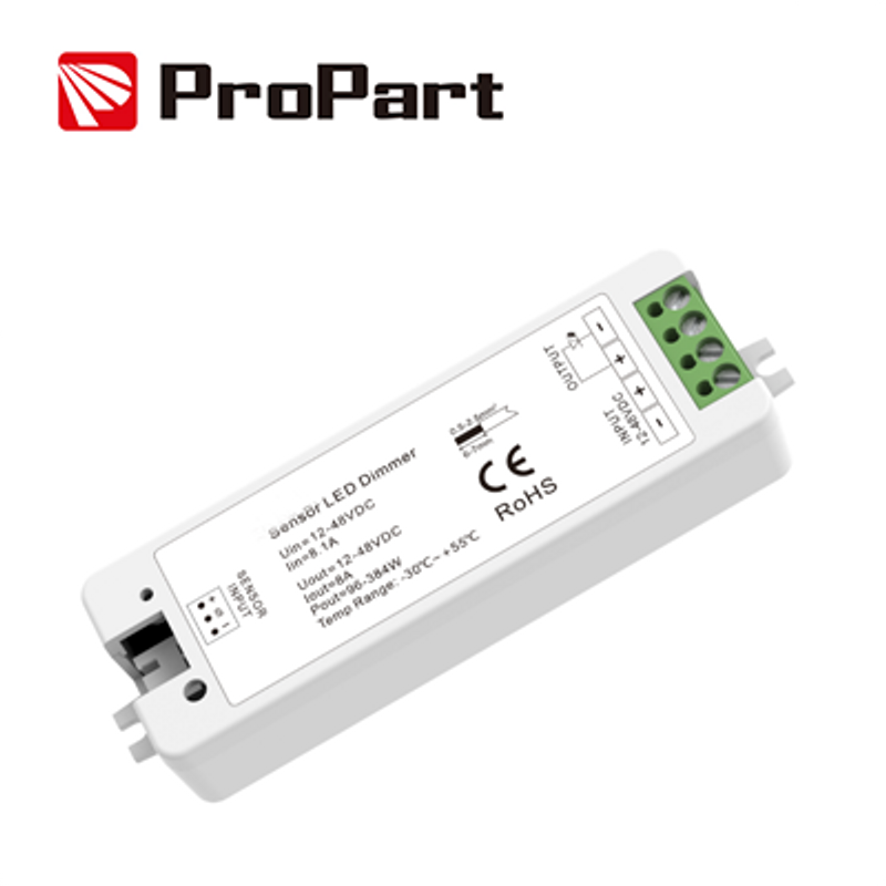 Dimmer für 1-Kanal-Konstantspannungssensoren, 8A-Ausgang