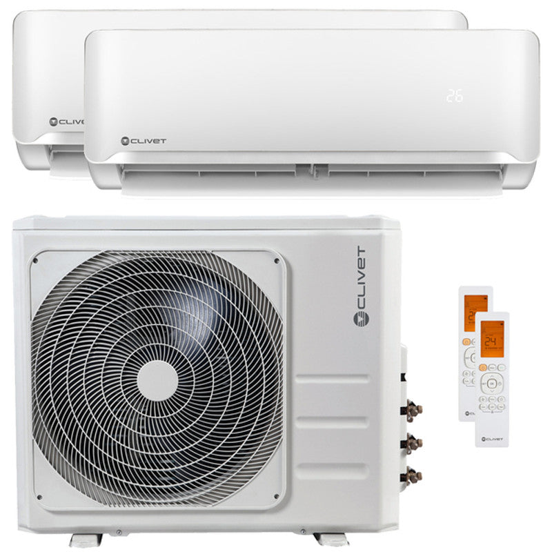 Clivet Essential 2 Dual-Split-Klimaanlage 18000+18000 BTU Inverter A es-Einheit