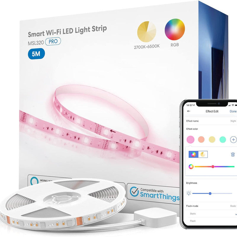 Sma Meross PRO RGB + CCT Smart Wi-Fi LED-Streifen 5 m – Apple HomeKit