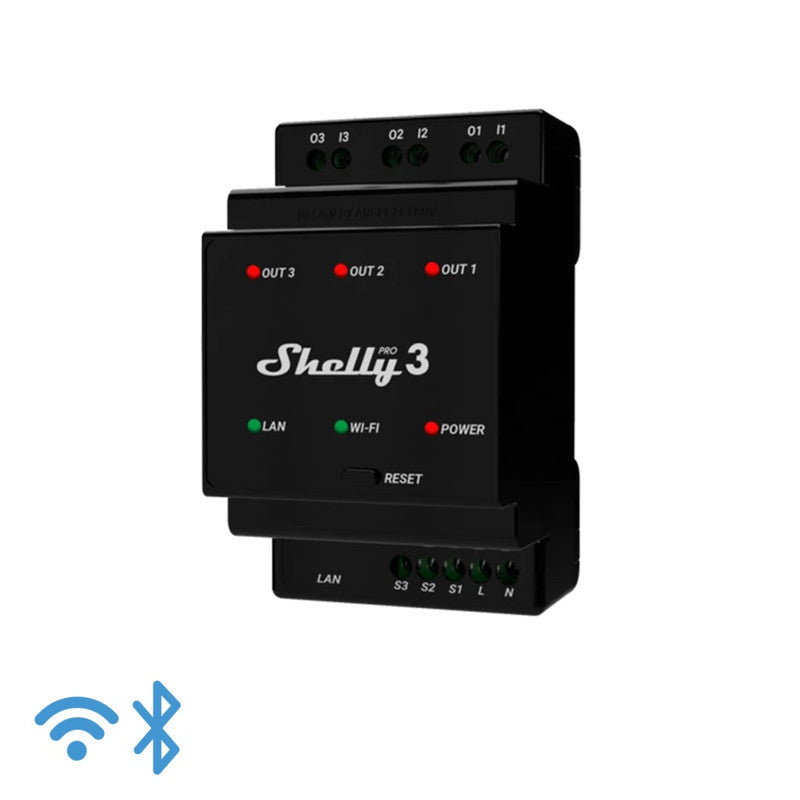 Sma Shelly Pro 3 - IP-Smart-Relais DIN 3-Kanal. LAN/WLAN/BT