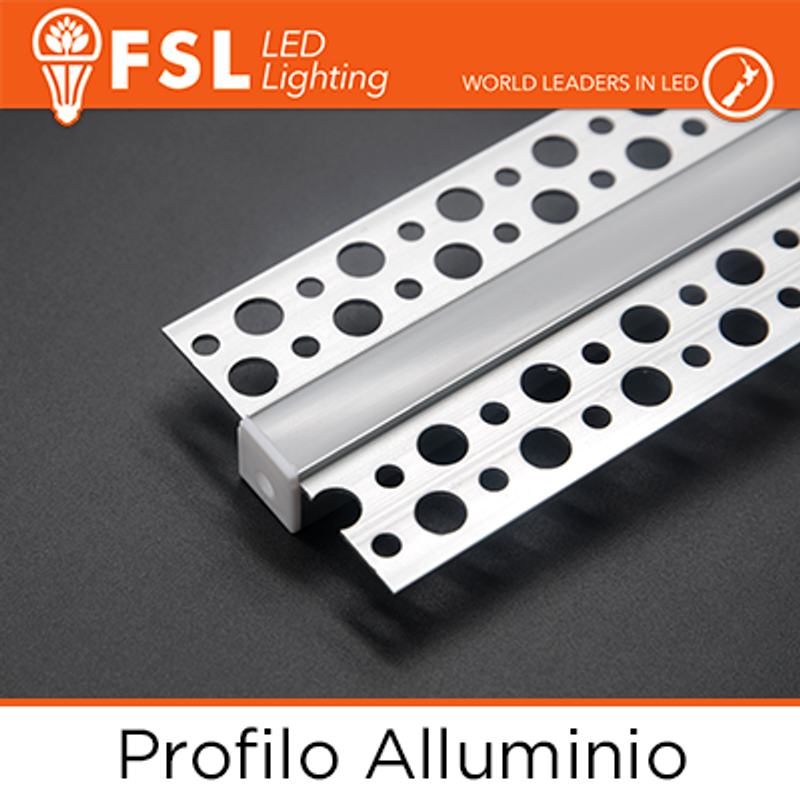 Barra ALUMINIUMSTANGE 6063 – Satin-GIPSKARTON – 2 m SILBER